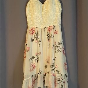 AUW floral dress with white top